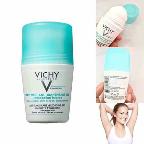 [CHÍNH HÃNG] Lăn khử mùi giúp khô thoáng vùng da dưới cánh tay 48 giờ Vichy Deodorant 48H 50ml