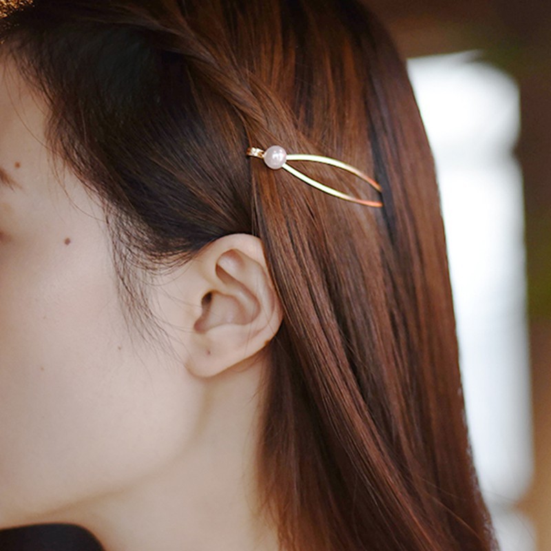Kẹp tóc đính đá ngọc trai xinh xắn