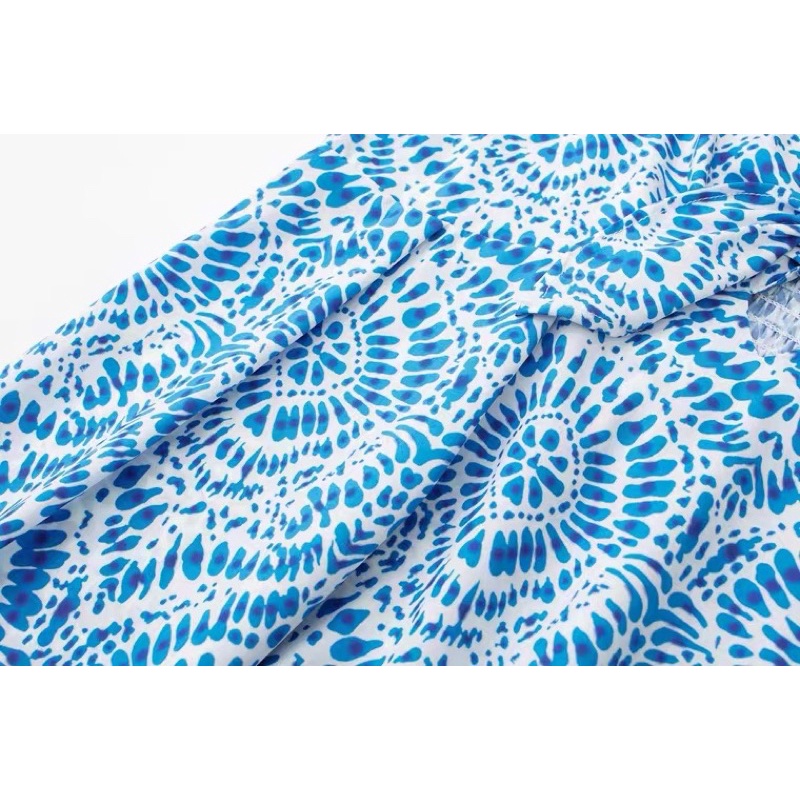 Đầm maxi xanh dáng dài cổ dây điều chỉnh ZA