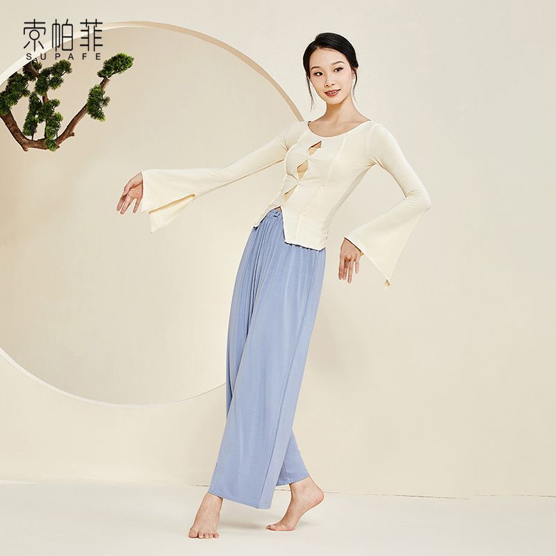 M &amp; E Sophie Body Rhyme Áo Tay Dài Loe Đàn Hồi Cổ Điển Trung Hoa Tập Múa Thanh Lịch Siêu Thần Tiên Caiduo