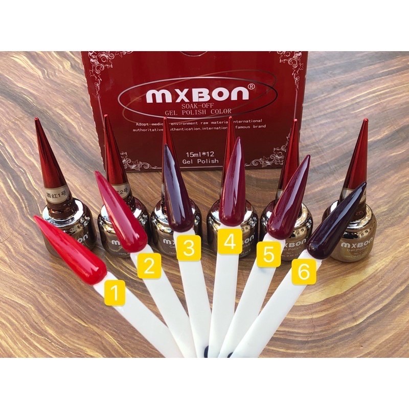 Sơn gel đỏ mxbon lẻ màu chai 15ml