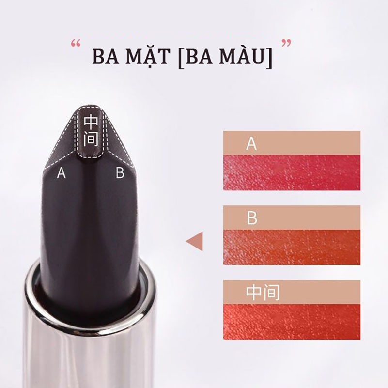 Son Môi Ba Màu Lì Mềm Mại Lâu Trôi Chống Thấm Nước Dành Cho Nữ | BigBuy360 - bigbuy360.vn