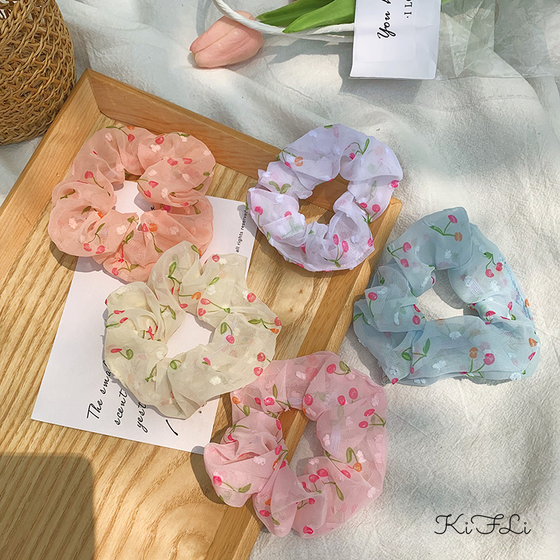 Dây Buộc Tóc Co Dãn Họa Tiết Hoa Thời Trang Cho Nữ Kifli