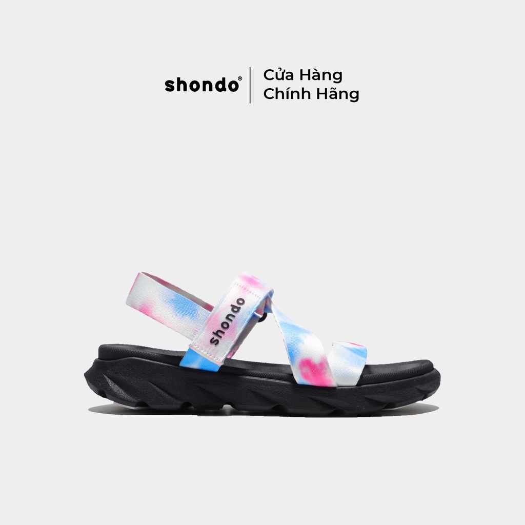 Sandal Nữ Unisex  Shondo F6 sport loang khói xanh hồng F6S1072