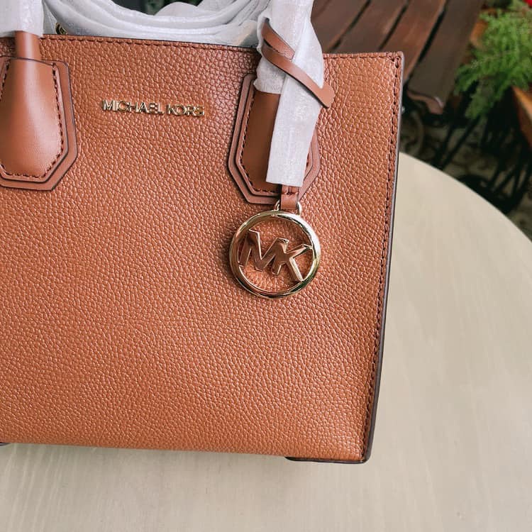 Michael Kors - Túi MK Mercer Medium Pebbled Leather Crossbody Bag - Màu nâu