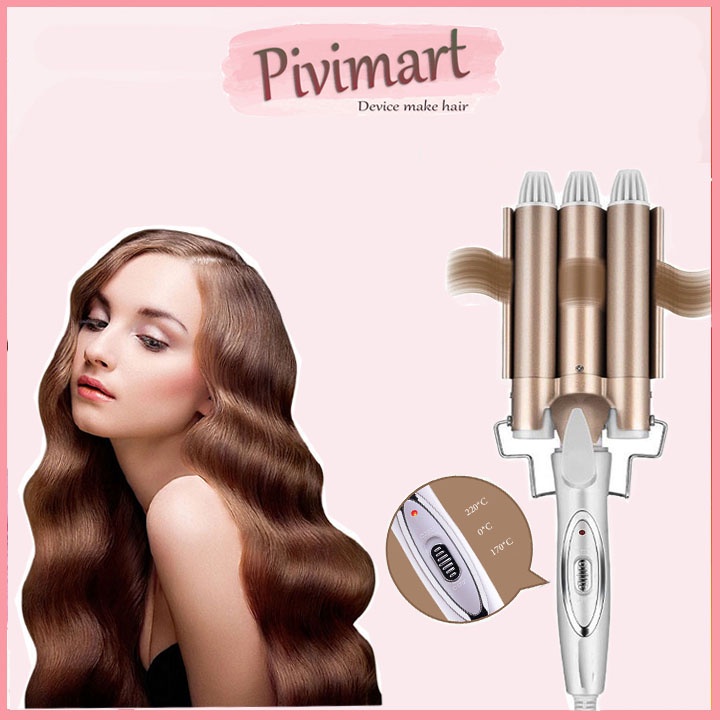 Máy uốn tóc 3 trục, máy uốn sóng nước tạo kiểu chuẩn salon, điều chỉnh được nhiệt độ,làm nóng nhanh dễ sử dụng
