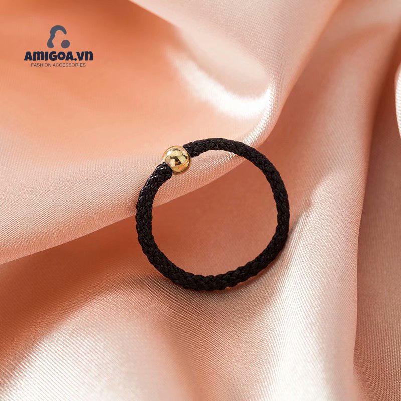 ✨✨Nhẫn Đeo Tay Dây Bện Đính Hạt Vàng Đen Nhỏ Thời Trang Cho Nữ/Sinh Viên/Bạn Bạn Thân