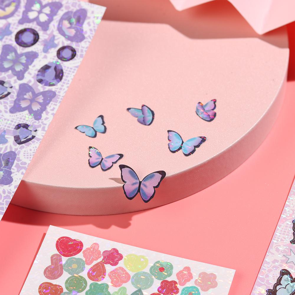 PISTA Nhãn Dán Laser Hình Bướm Nhiều Màu Sắc Trang Trí Album