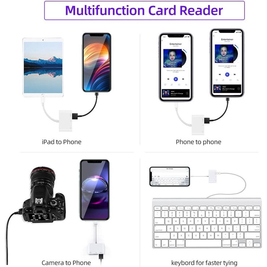 Đầu Đọc Thẻ Nhớ SD / Micro SD / Micro SD Cho Ipad Pro / samsung Galaxy S10 / S9 xiaomi