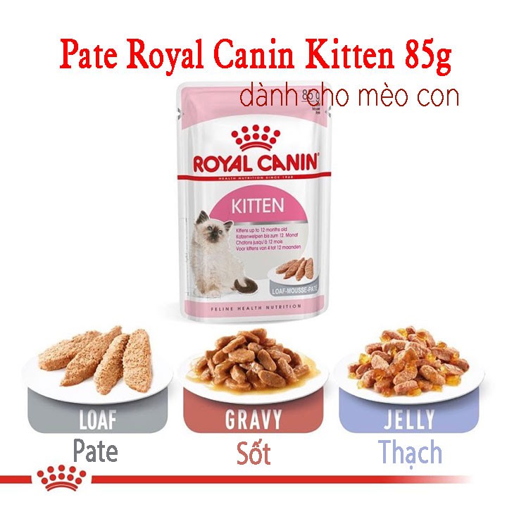 [Hộp 12 gói] Pate cao cấp Royal Canin Kitten 85g dành cho mèo con - CutePets