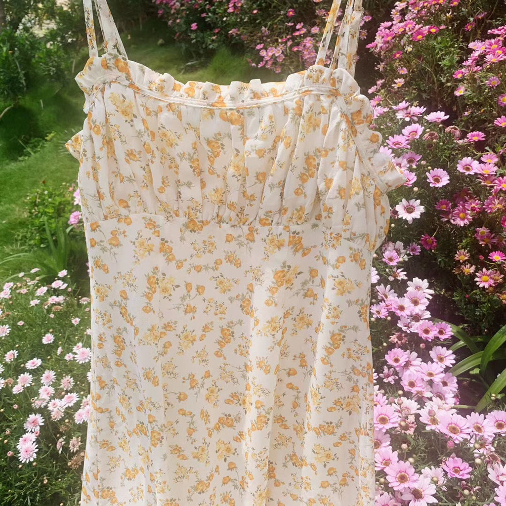 Đầm Hoa Hai Dây Eo Cao Duyên Dáng Thời Trang Mùa Hè 2021 | BigBuy360 - bigbuy360.vn