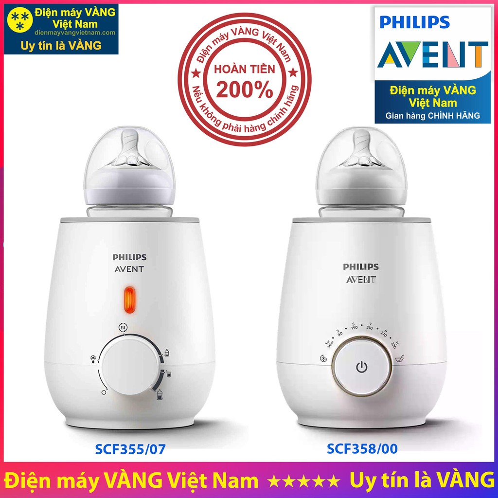 Máy hâm sữa và thức ăn cao cấp siêu tốc 3 trong 1 Philips Avent SCF355/07 SCF358/00 [Cam kết hàng chính hãng]