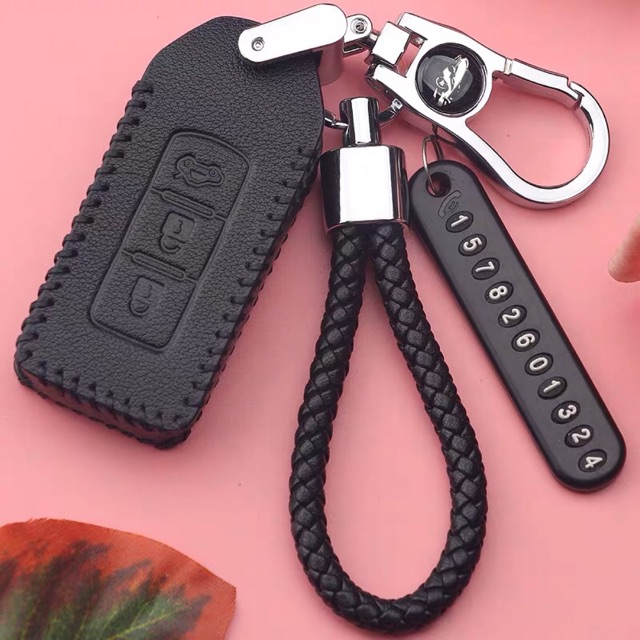 Bao da chất lượng cao chuyên dụng cho chìa khóa xe Mitsubishi Xpander / Attrage / Outlander