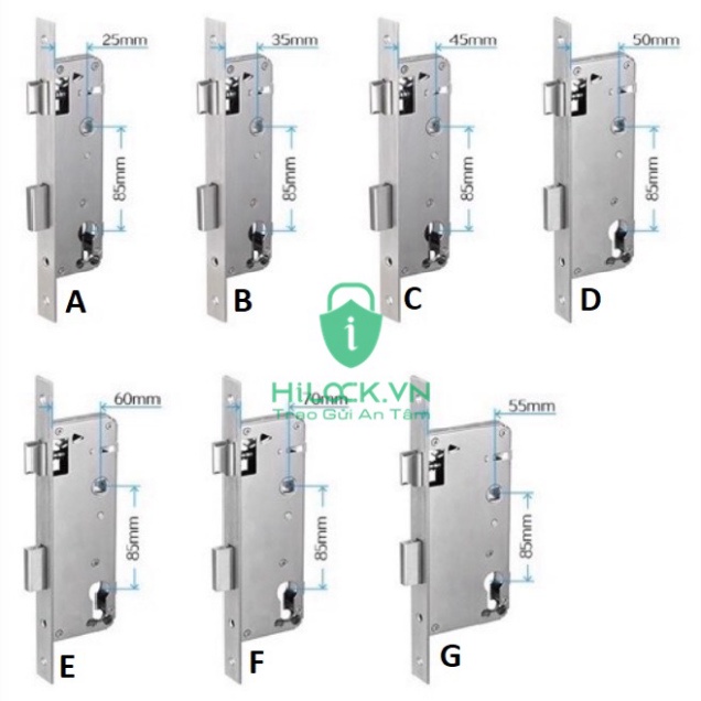 Lõi khoá, thân khóa 5050, 6068, 4585, 3585, 3085, 6085, 2885 dành cho khoá cửa vân tay: tuya, ttlock