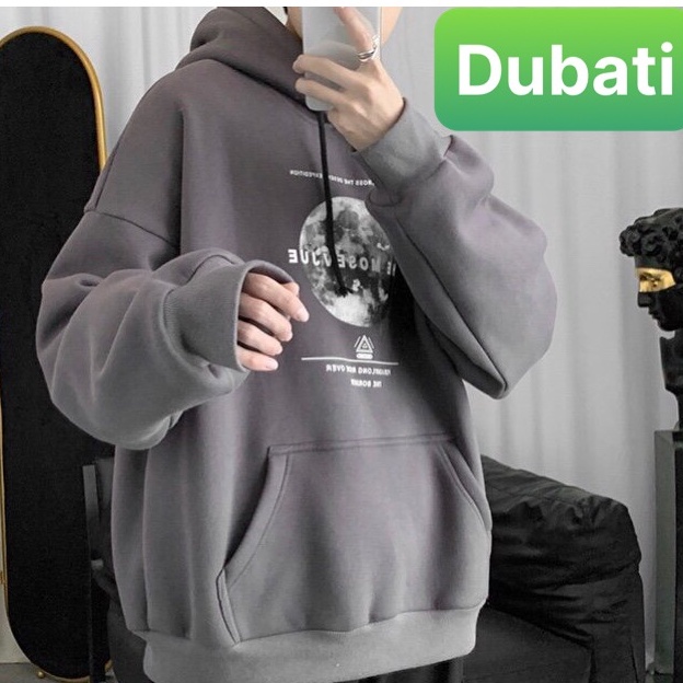 ÁO KHOÁC HOODIE NAM NỮ UNISEX CHẤT NỈ DÀY MỊN HỌA TIẾT MẶT TRĂNG FROM RỘNG SÀNH ĐIỆU- DUBATI FASHION