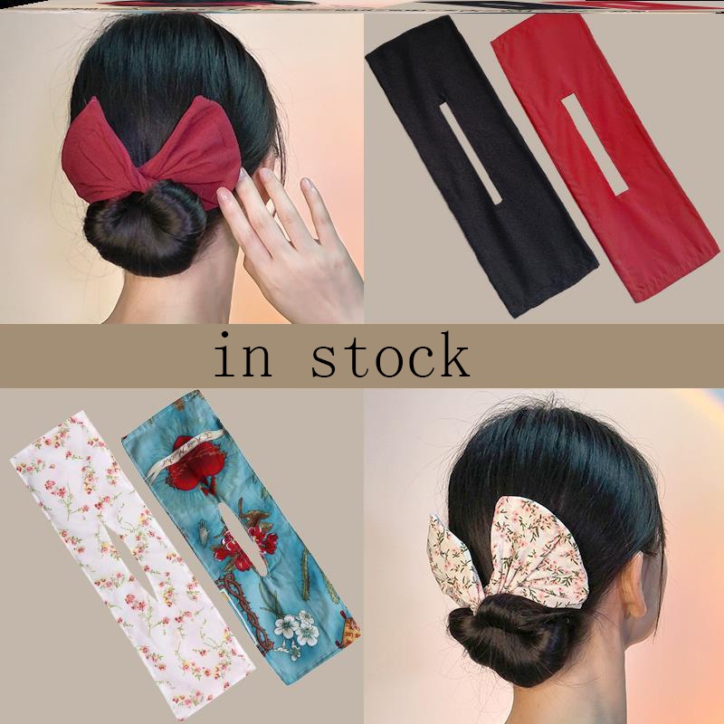 Kẹp tóc hình nơ họa tiết hoa xinh xắn dành cho nữ