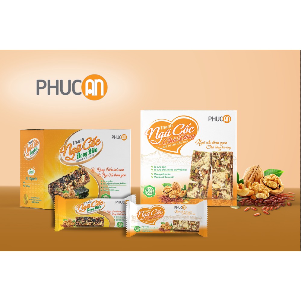 Bánh ăn kiêng ngũ cốc rong biển Phúc An thơm ngon dễ ăn hộp 100g hỗ trợ kiểm soát cân nặng người vận động thể thao gym