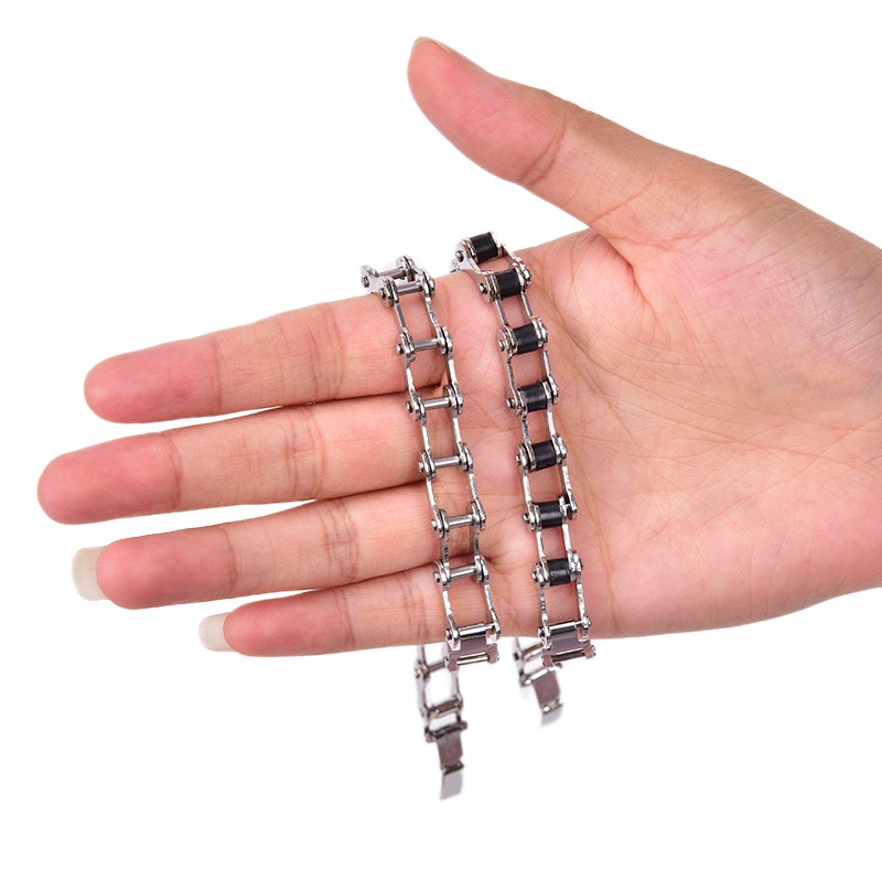 Vòng Tay Dây Xích Bằng Thép Không Gỉ Hình Xe Máy Thời Trang Cho Nam