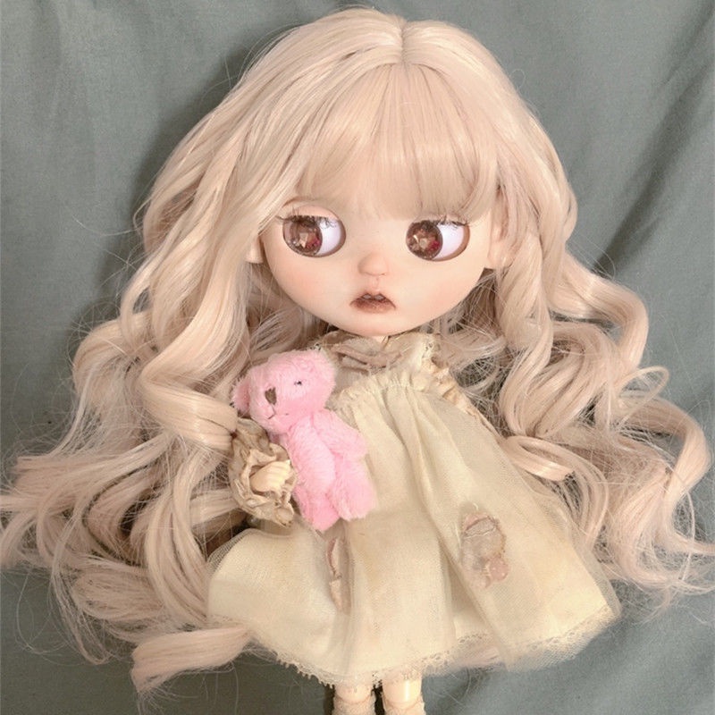 Bộ Tóc Giả Ngắn Thẳng 3-6 / Búp Bê bjd 3 Điểm 6 Điểm Bằng Lụa Nhiệt Độ Cao 8.26