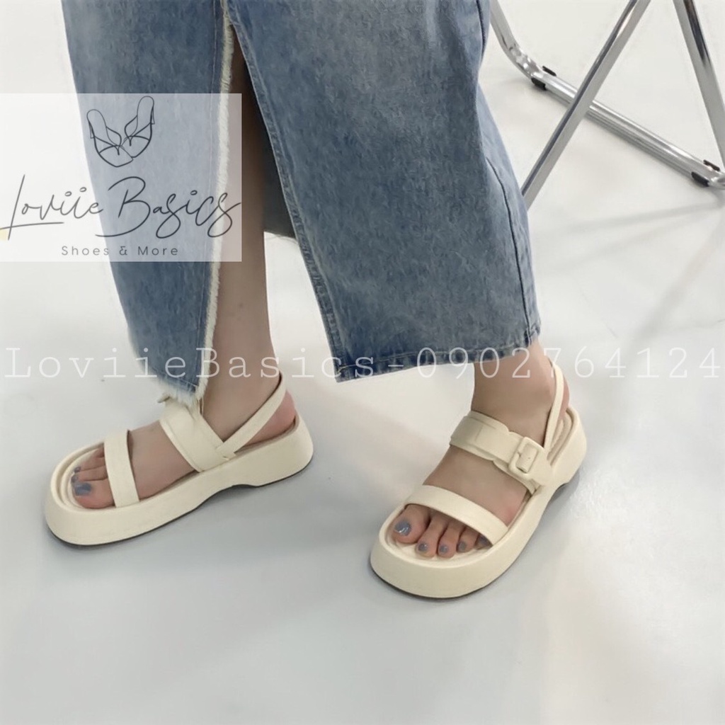 SANDAL XUỒNG LOVIIE BASICS - GIÀY THỜI TRANG NỮ HAI QUAI NGANG ĐẾ BẰNG NỮ TÍNH S220902