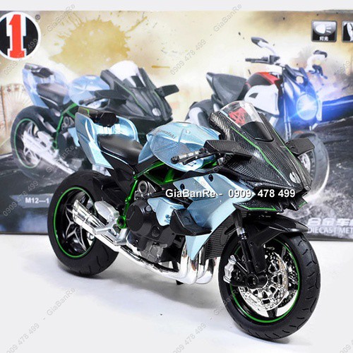 Xe Mô Hình Kawa Ninja H2R - Tỉ Lệ 1:12 - H1toy Tq - Bạc - 8701