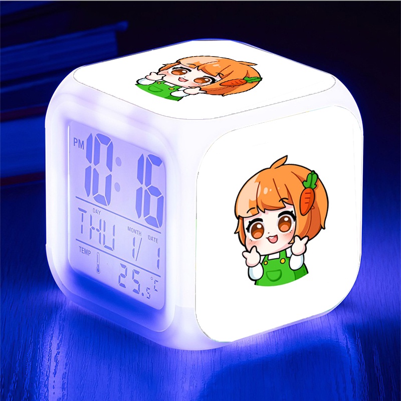 Đồng hồ báo thức để bàn in hình HERO TEAM ver MẮT TRÒN XOE Simmy Phong cận Siro Mr Vịt Sammy Đào Kairon Kamui đèn led