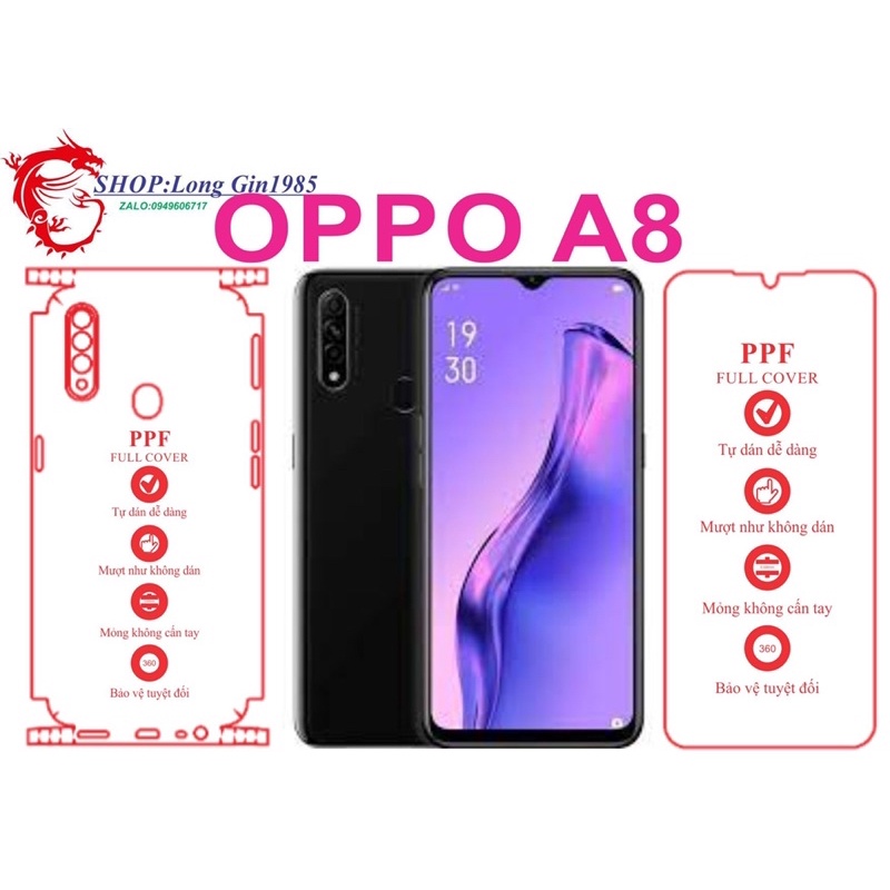 Oppo A8 miếng dán trong Ppf mặt sau và mặt trước chống va đập chống trầy xước