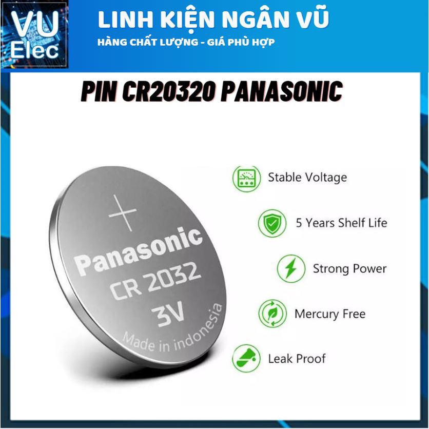 Pin cr2032 Panasonic 3V hoặc 2 viên NEWSUN xịn kèm đế