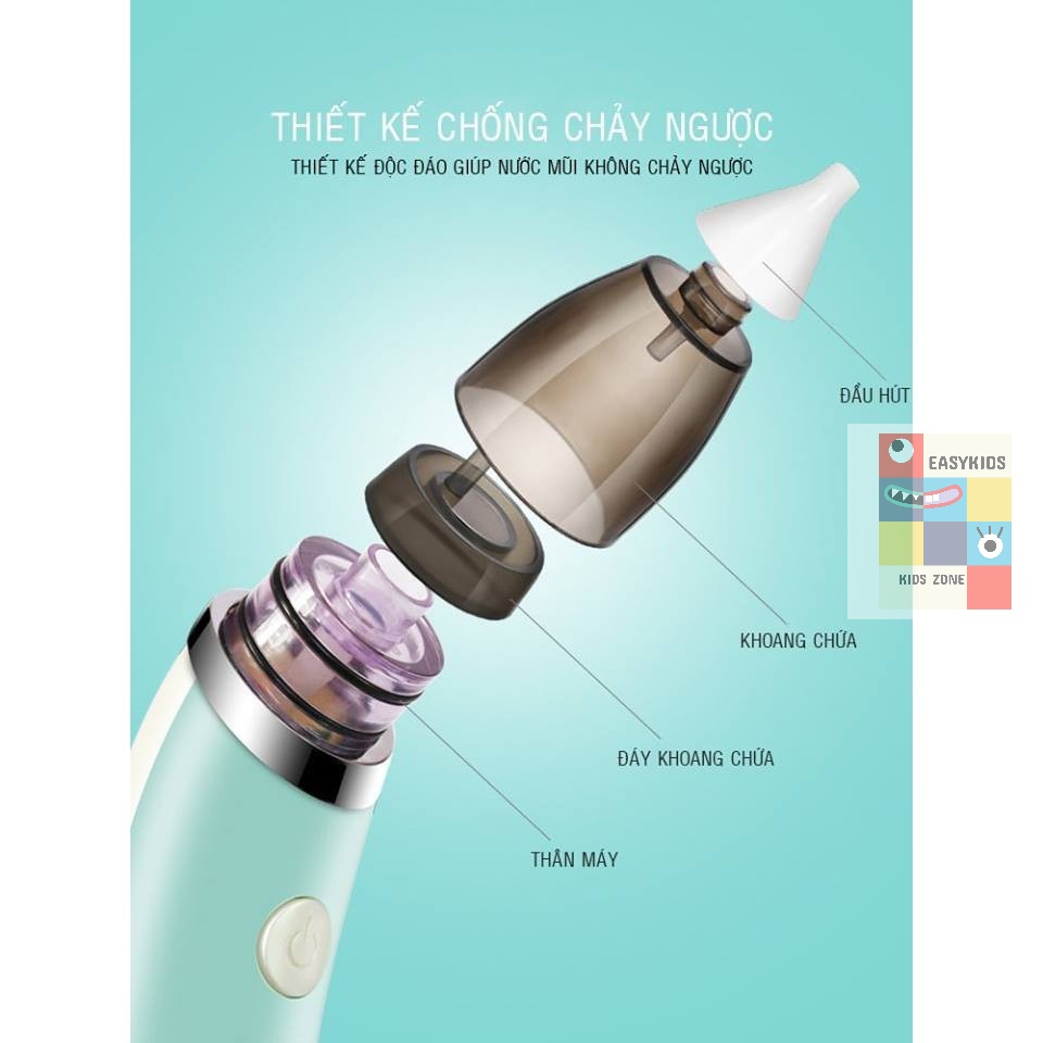 Máy hút mũi cho bé, máy hút mũi Little Bees cho trẻ sơ sinh 5 cấp độ, hút mũi cực sạch không gây đa
