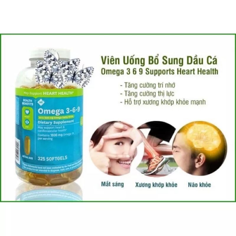 (Date 9/24) Viên Uống Dầu Cá bổ sung OMEGA 369 MEMBER'S MARK Supports Heart