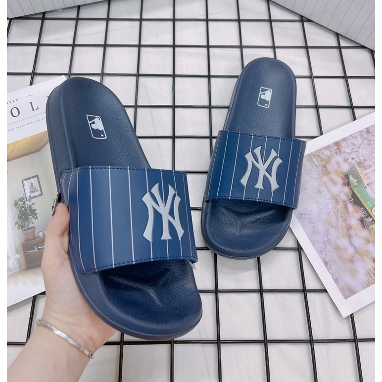 [CHÍNH HÃNG] DÉP  MLB NỘI ĐỊA HÀN SỌC XANH NAVY MLB NỘI ĐỊA HÀN - MLB CHÍNH HÃNG UNISEX NAM NỮ (HÀNG CÓ SẴN) - CÓ BILL M