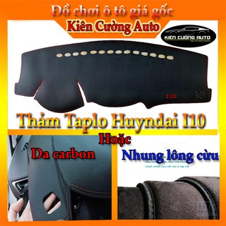 Thảm Taplo Hyundai i10 2015-2020 da carbon hoặc nhung lông cừu