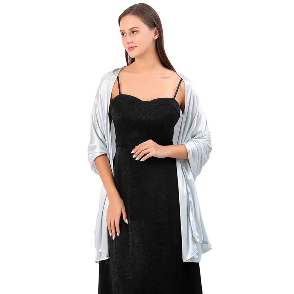 Khăn Choàng Satin Màu Sắc Trơn Phong Cách Hàn Quốc Thanh Lịch Dễ Phối Đồ