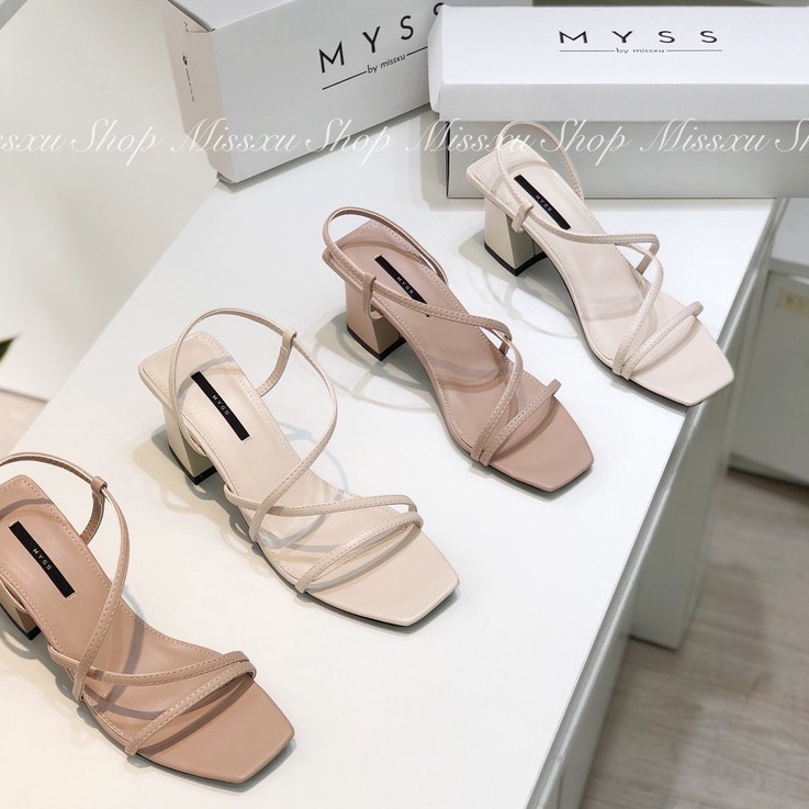 Giày sandal nữ quai ngang phối chéo 5cm thời trang MYSS - SD92