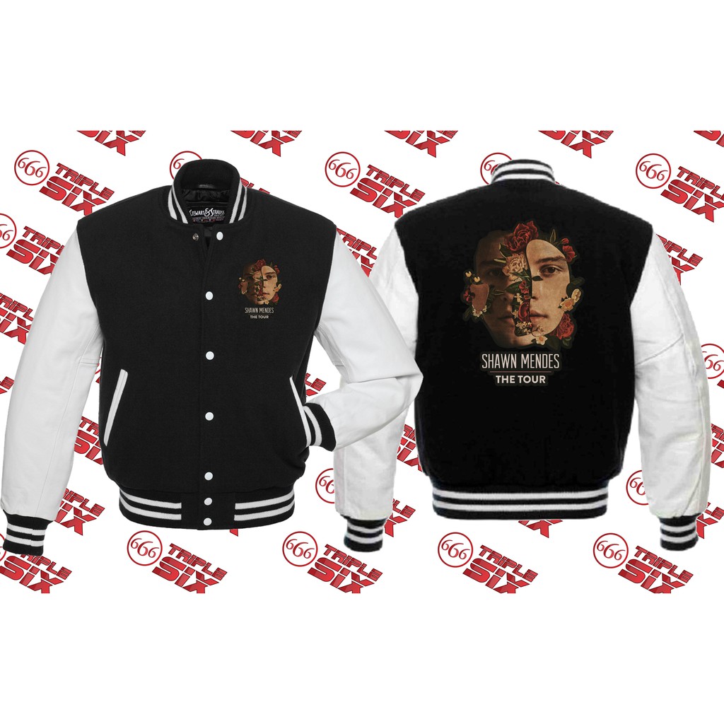 Shawn mendes Áo khoác bóng chày The Tour Varsity Jakarta Indonesia Asia 2019