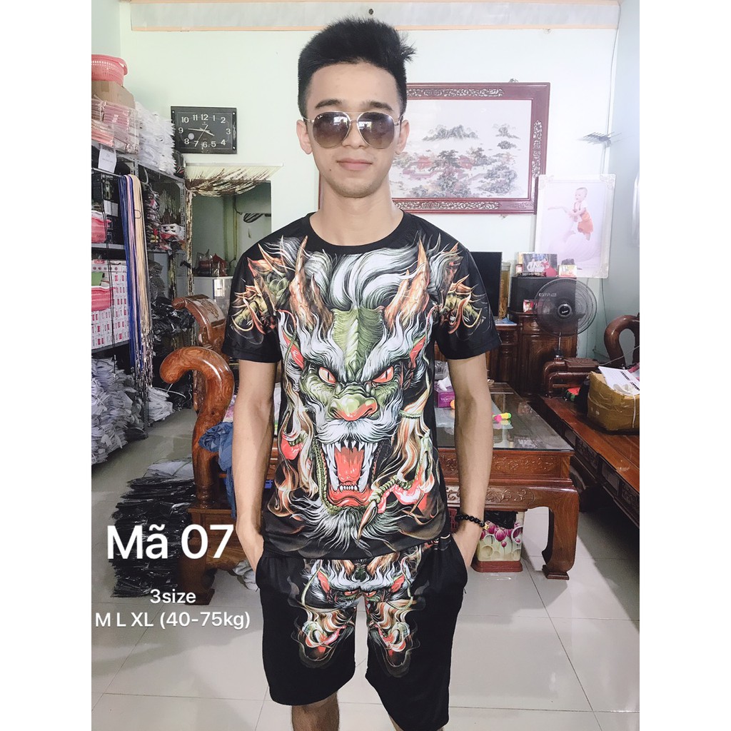 Bộ hè Nam Cao Cấp in 3D mã 07 ( đầu Rồng )