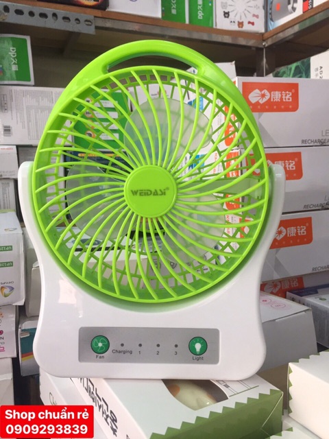 Quạt Sạc Tích Điện Chính Hãng WEIDASI 202 Siêu Bền