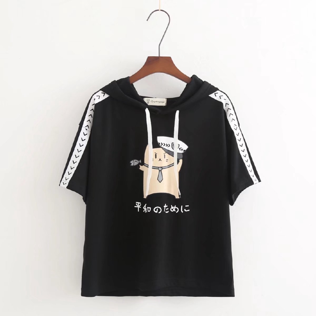 Áo Hoodie Ngắn Tay In Họa Tiết Hoạt Hình Xinh Xắn | BigBuy360 - bigbuy360.vn