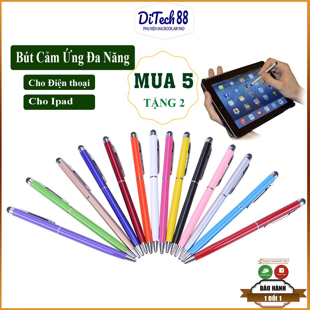 Bút cảm ứng ipad đa năng kỹ thuật số 2 trong 1 cho điện thoại Android Iphone ,Ipad (MÀU NGẪU NHIÊN) Ditech88