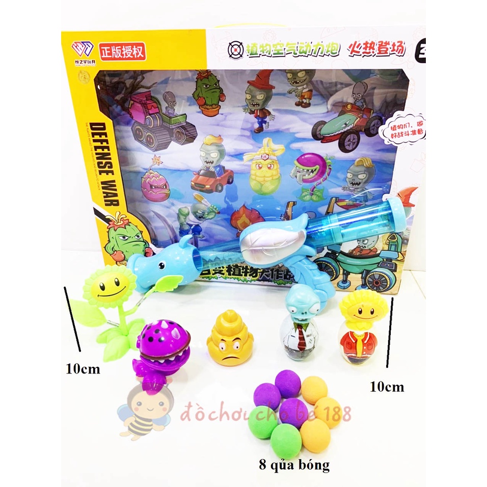 đồ chơi thụt bóng zombie + mô hình zombie