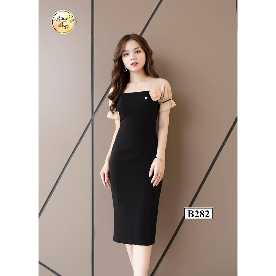 [FREESHIP] Váy đầm body B282 Đen BUTINO SHOP thời trang nữ hàng thiết kế Cao Cấp | BigBuy360 - bigbuy360.vn