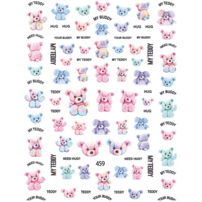 Sticker dán móng nail hình gấu