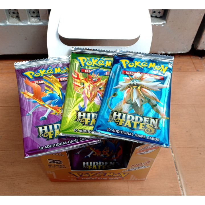 Hộp 32 Túi Thẻ Bài Pokemon VIP 2020 - Hộp Giấy 160 Thẻ Bài PokeMon Giấy