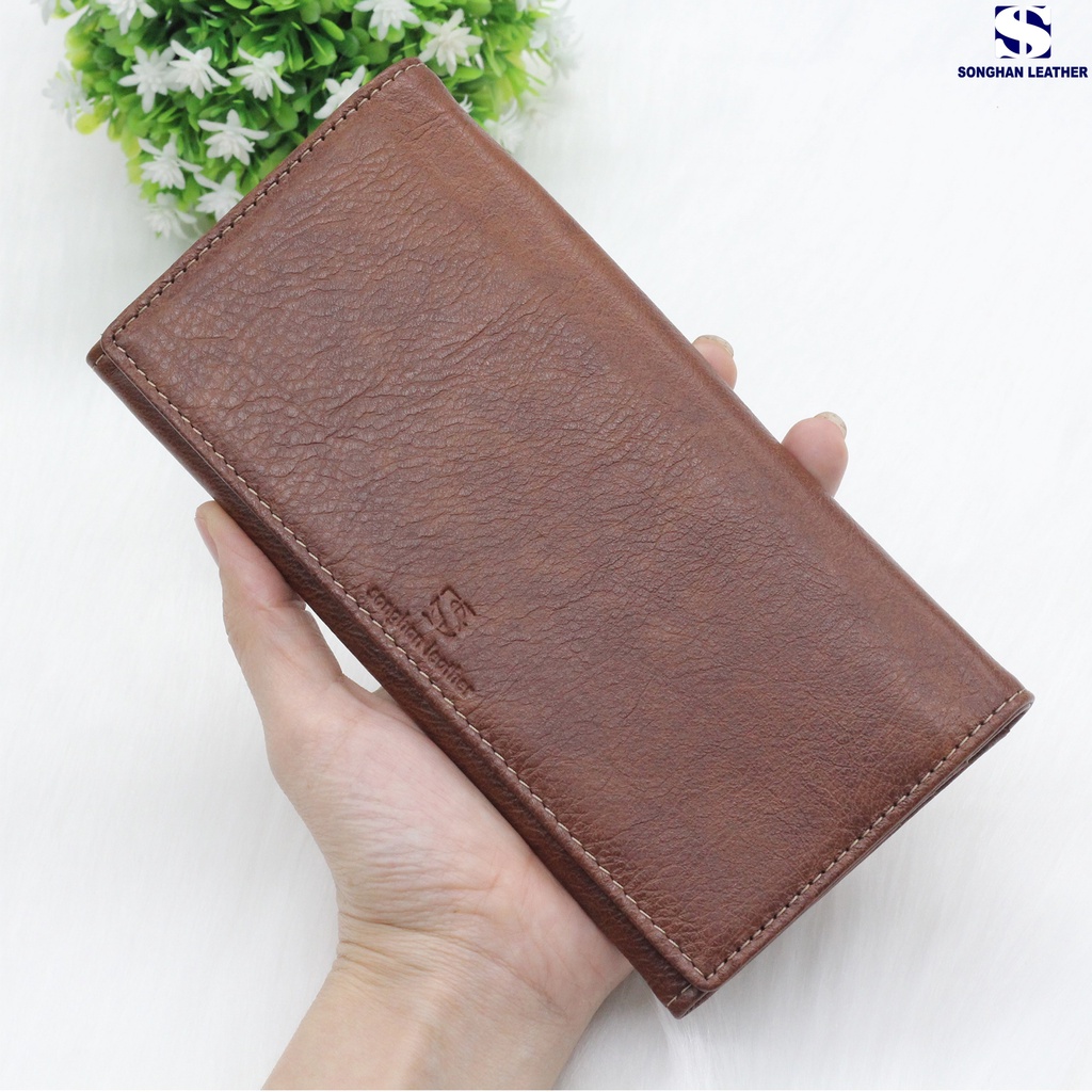 Ví Nữ Dài Cầm Tay Da Bò Songhan Leather VNO11.Bóp Nữ Gập Đôi Nhiều Ngăn Tiện Lợi.Bảo Hành 12 Tháng
