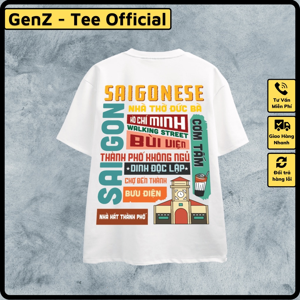 Áo Thun Local Brand Sài Gòn, Áo 63 Tỉnh Thành Nam Nữ Form Rộng Unisex Genz Cá Tính