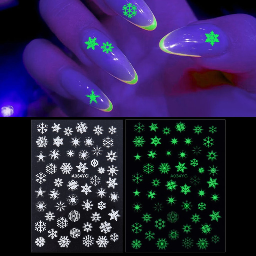 Nhãn dán 3D dạ quang trang trí móng tay