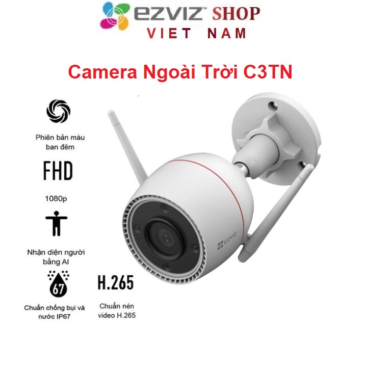 Camera IP Wifi Ezviz C3TN 3MP 2K / 2MP 1080P Ngoài trời - Có mầu ban đêm - AI Thông minh