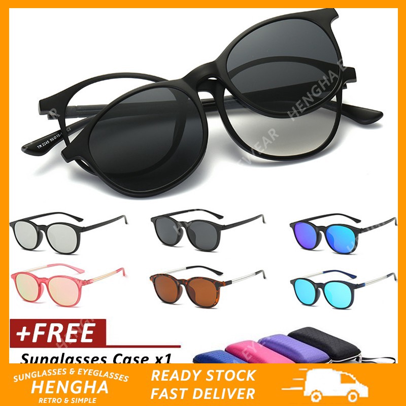 High Quality Germany TR-90 Magnetic Clip On Polarized Sunglasses Women/Men