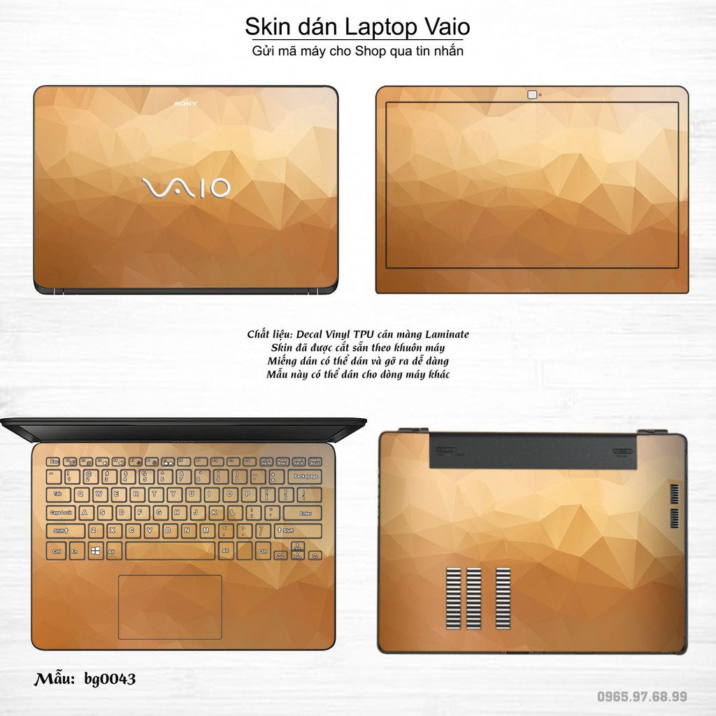 Skin dán Laptop Sony Vaio in hình Vân kim cương _nhiều mẫu 2 (inbox mã máy cho Shop)