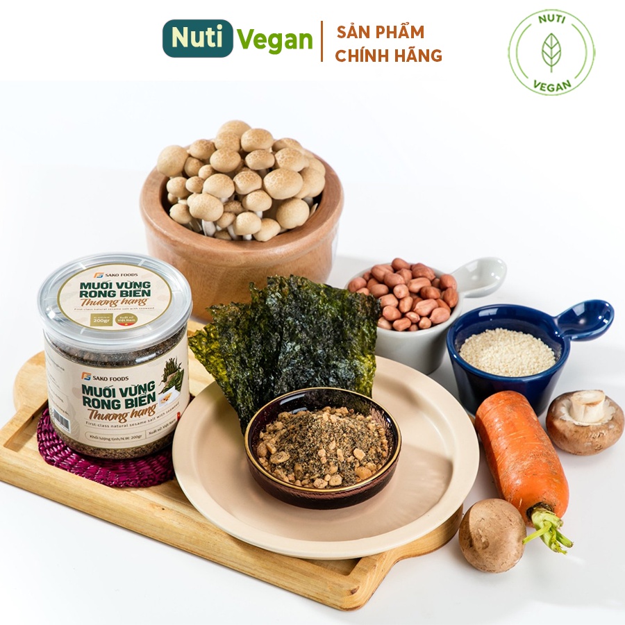 Muối Vừng Rong Biển Sako Foods hộp 200g, Muối Vừng Thượng Hạng Thơm Ngon Dinh Dưỡng - Nuti Vegan | BigBuy360 - bigbuy360.vn